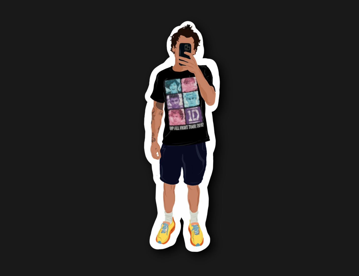 HARRY 1D WORKOUT GLOSSY VINYL STICKER