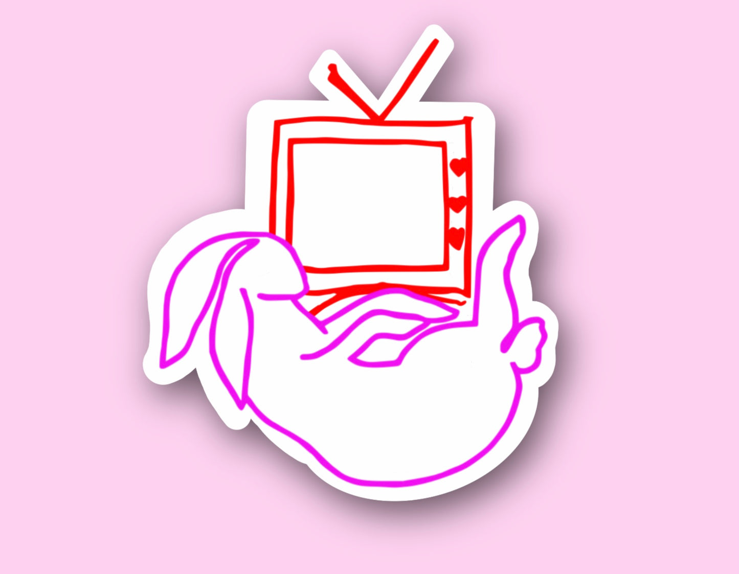 Love on Tour TV Rabbit Merch Glossy Vinyl Sticker