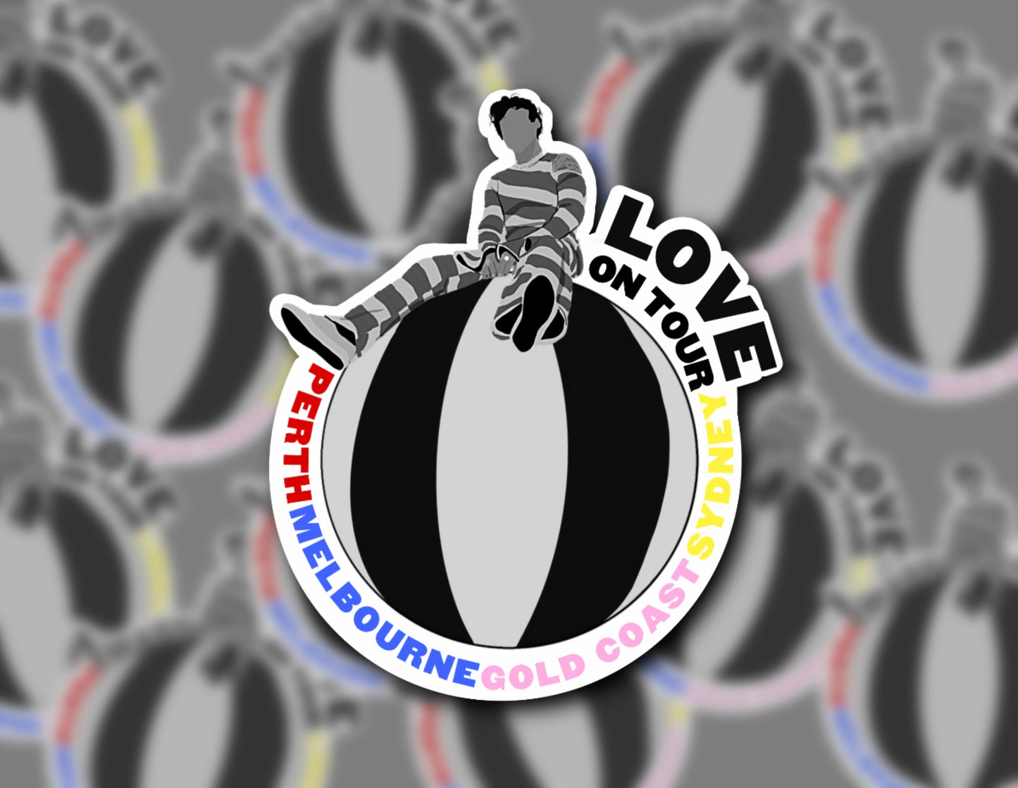 HSLOT23 AUSTRALIA ARENA BALL GLOSSY VINYL STICKER