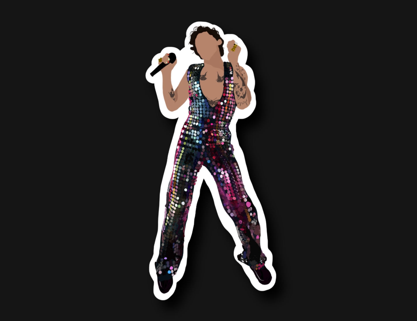 Harry Styles Rainbow Music Festival Glossy Vinyl Sticker