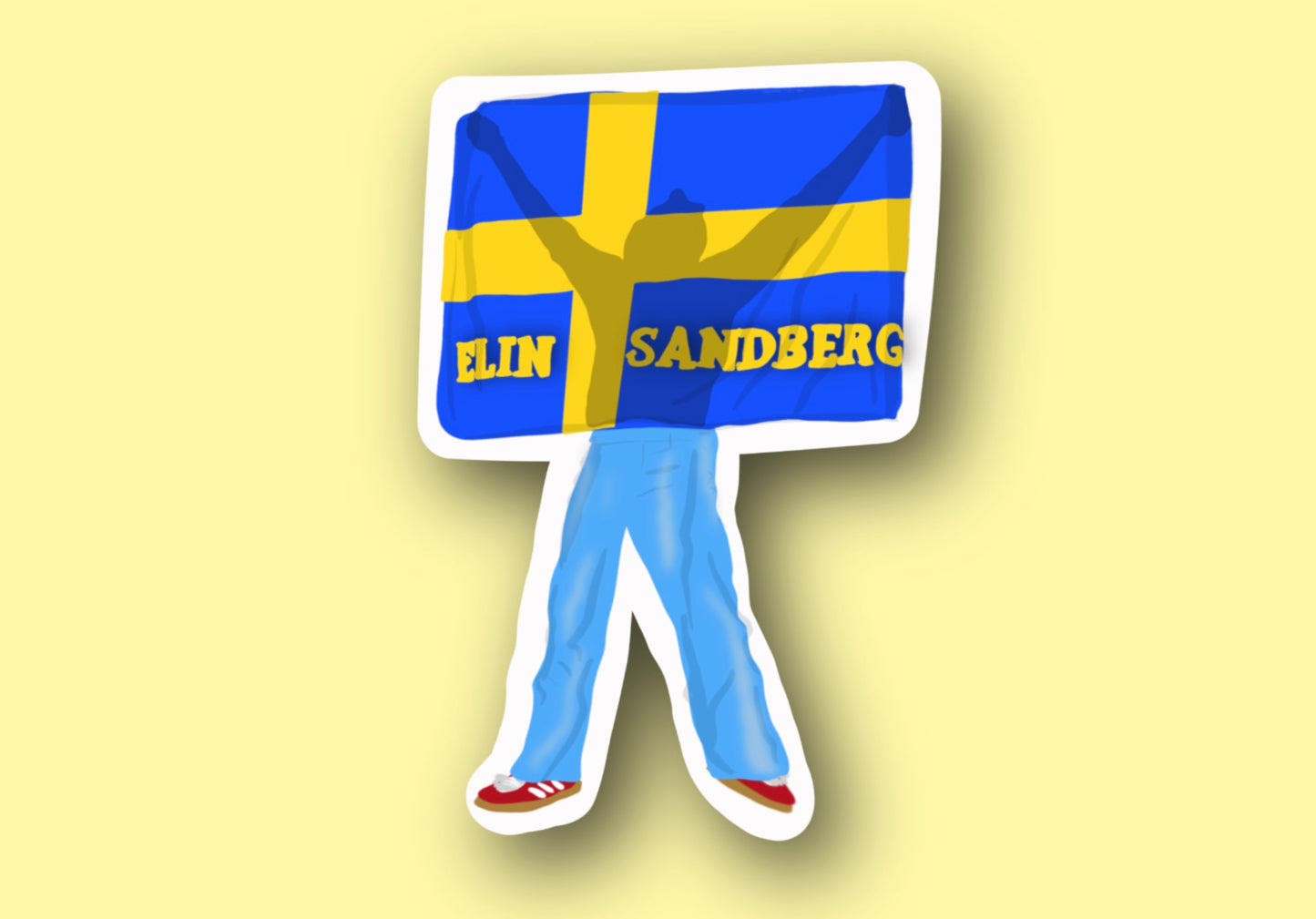 HSLOT22 ELIN SWEDEN FLAG GLOSSY VINYL STICKER