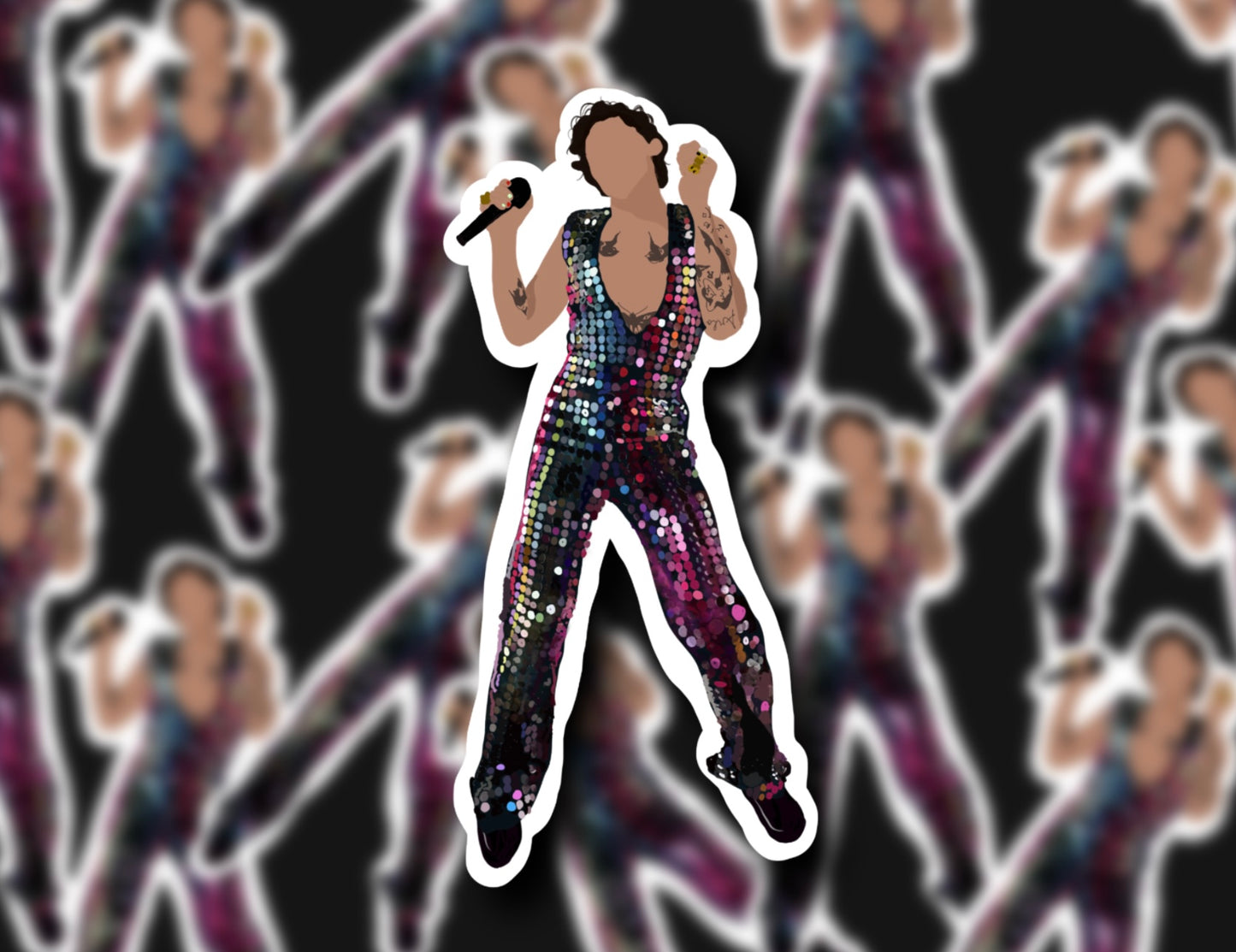 Harry Styles Rainbow Music Festival Glossy Vinyl Sticker