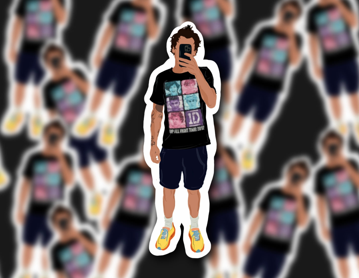 HARRY 1D WORKOUT GLOSSY VINYL STICKER