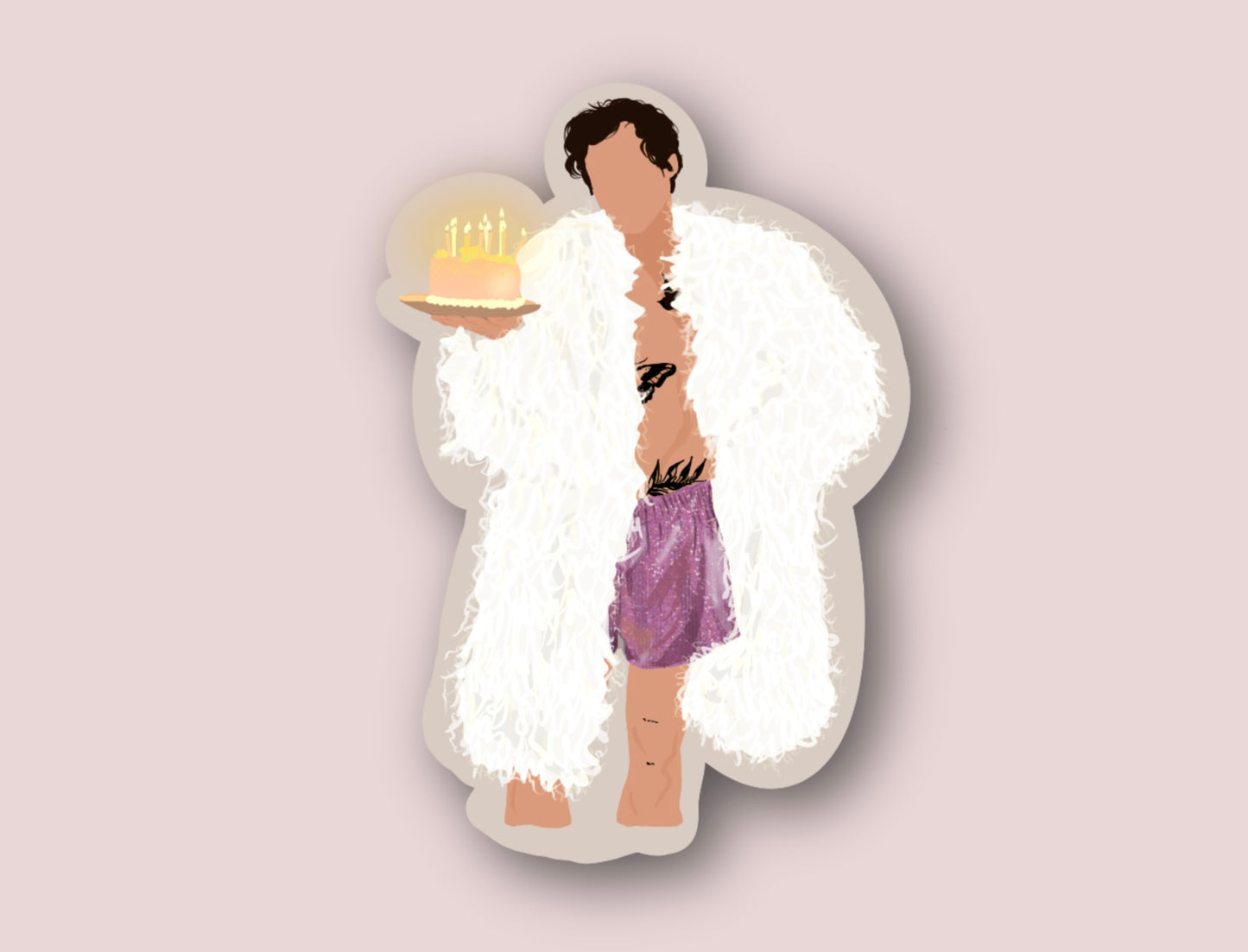 BIRTHDAY CAKE HARRY ROLLING STONE22 GLOSSY VINYL STICKER