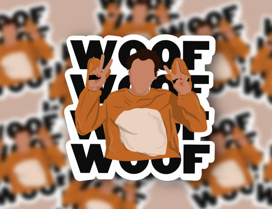 Harry Puppy and a Truck Cameo Glossy Vinyl Sticker