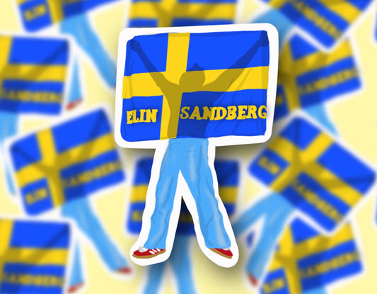 HSLOT22 ELIN SWEDEN FLAG GLOSSY VINYL STICKER
