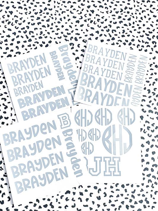 Custom Name Vinyl Label Decals