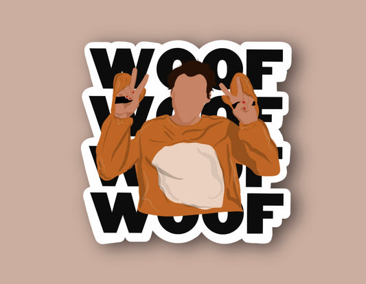 Harry Puppy and a Truck Cameo Glossy Vinyl Sticker
